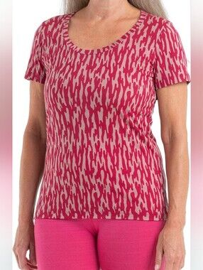 Icebreaker 150 Merino Tech Lite II Short Sleeve Scoop T- Shirt Pink Camo